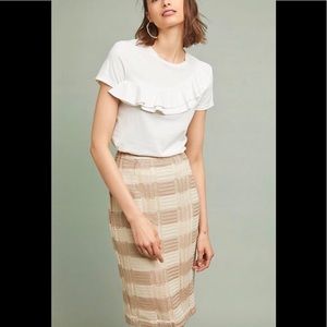 NWT Anthropologie Naomi Striped Pencil Skirt Sz. L